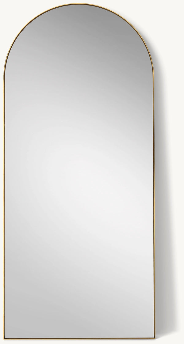 Arched Metal Outdoor Floor Mirror