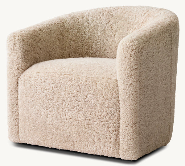 Arrondi Shearling Swivel Chair
