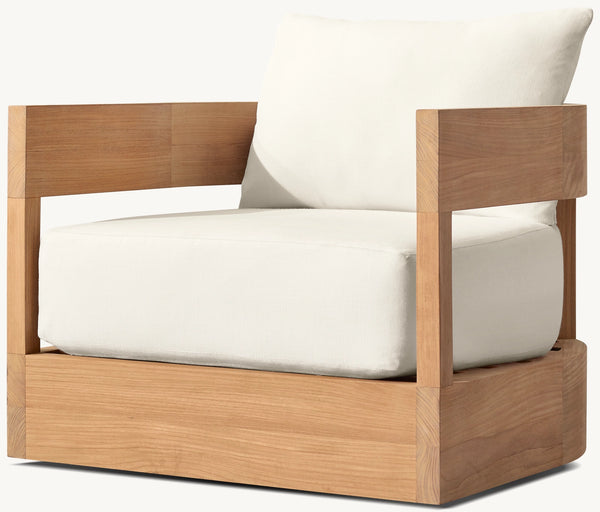 Balmain Teak Swivel Lounge Chair