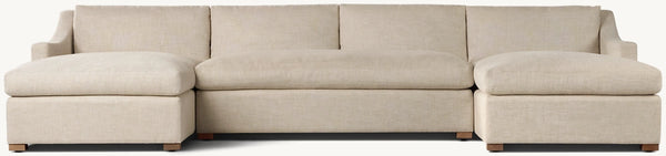 Belgian Classic Slope Arm Customizable Bench-Seat Sectional
