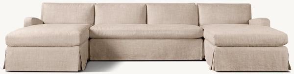 Belgian Slipcovered Slope Arm Customizable Sectional