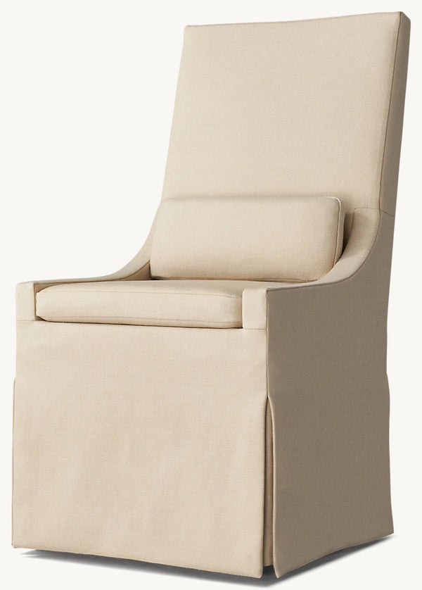 Belgian Slope Arm Slipcovered Dining Side Chair