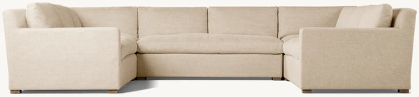 Belgian Track Arm Customizable Bench-Seat Sectional