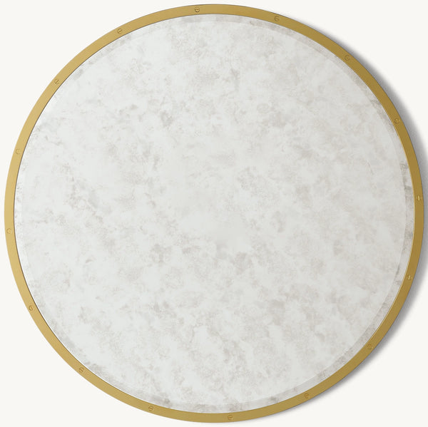 Bistro Antiqued Glass Round Mirror