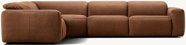 Blake Motion Modular Leather 4-Piece 3-Recliner L-Sectional