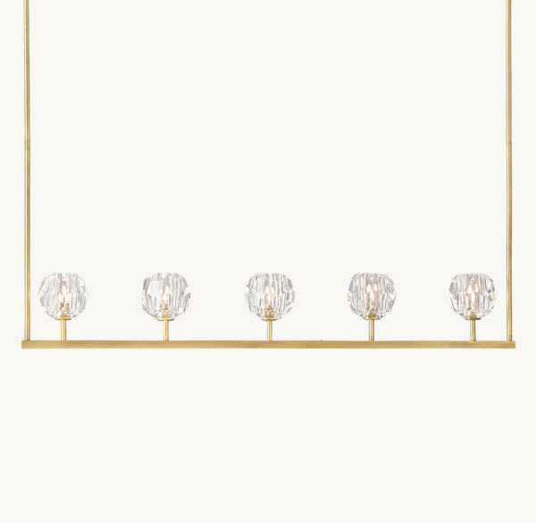 Boule De Cristal Clear Glass Linear Chandelier 48"