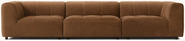 Burano Leather Corner Chair Modular 3-Piece Sofa