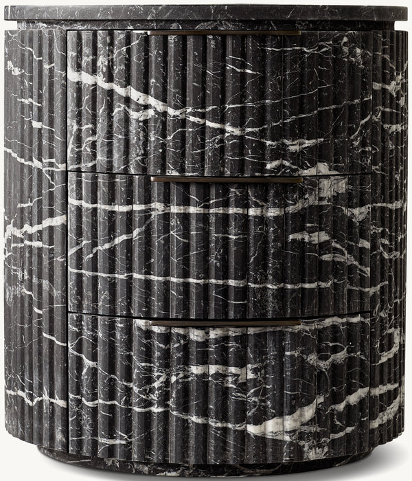 Byron Reeded Stone Closed Nightstand