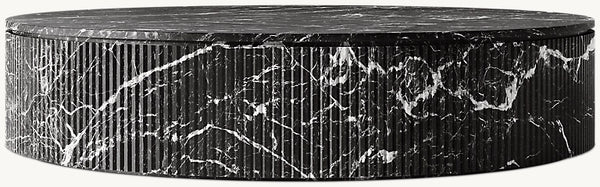 Byron Reeded Stone Round Coffee Table