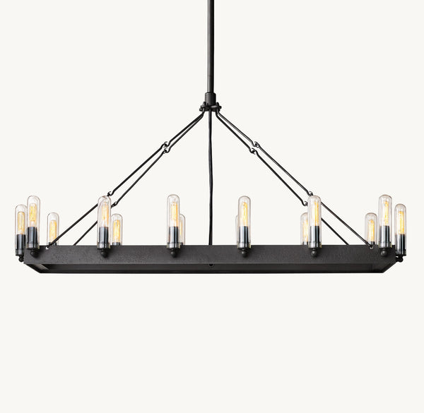 Camino Rectangular Outdoor Chandelier 41"