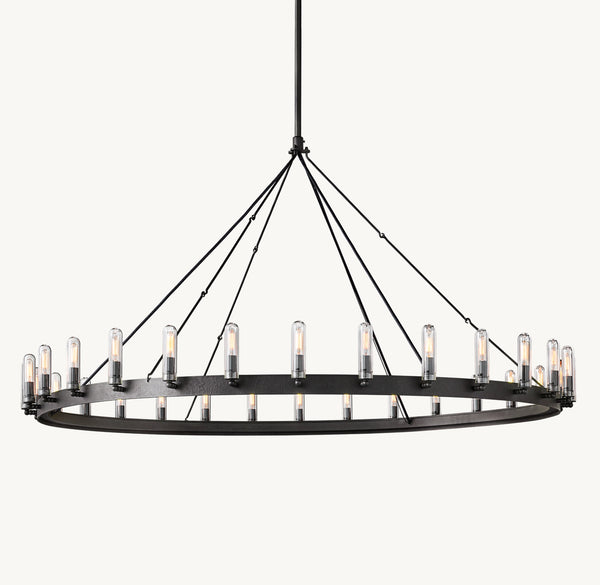Camino Round Outdoor Chandelier 63"