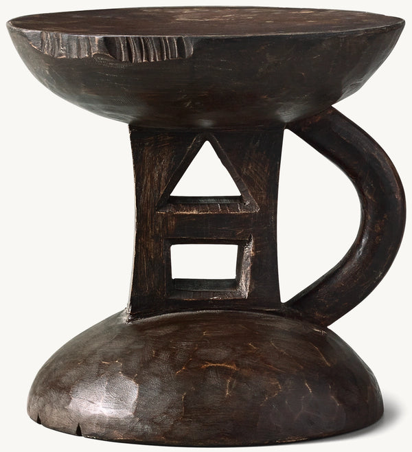 Carved-Wood African Stool 2