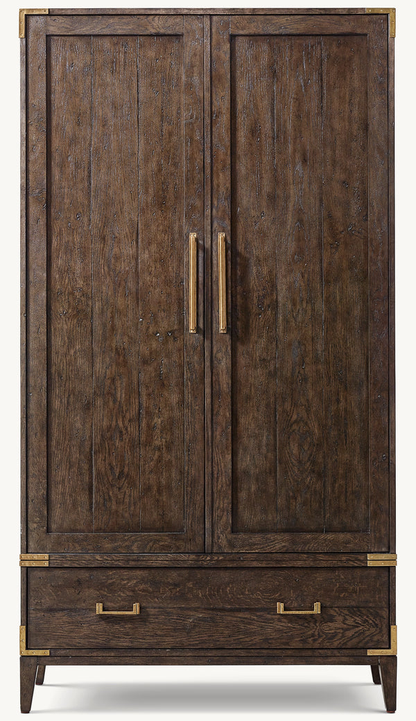 Cayden Campaign Armoire With Corner Brackets