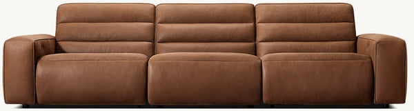 Chelsea Motion Leather Modular 3-Piece 3-Recliner Sofa