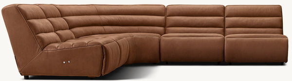 Chelsea Motion Modular Leather 5-piece 4-Recliner Armless Corner Sectional