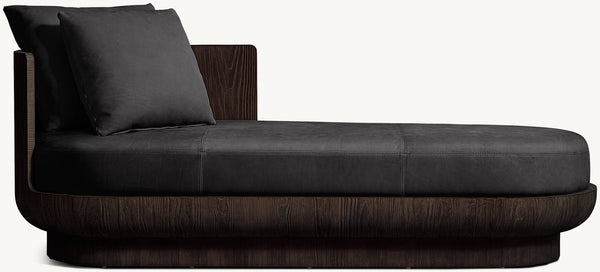 Ciro Leather Left-Arm Daybed