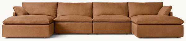 Cloud Modular Track Arm Leather Customizable Sectional