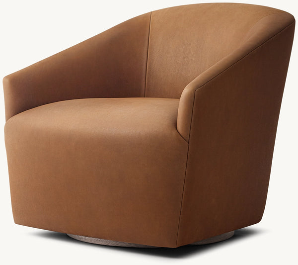 Della Leather Swivel Chair