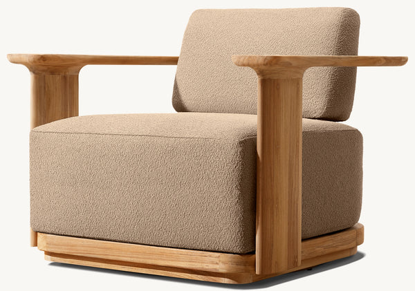 Dune Teak Swivel Lounge Chair