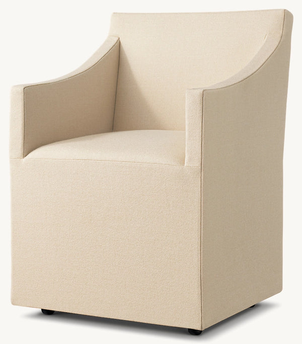 Ellison Slope Arm Fabric Dining Armchair