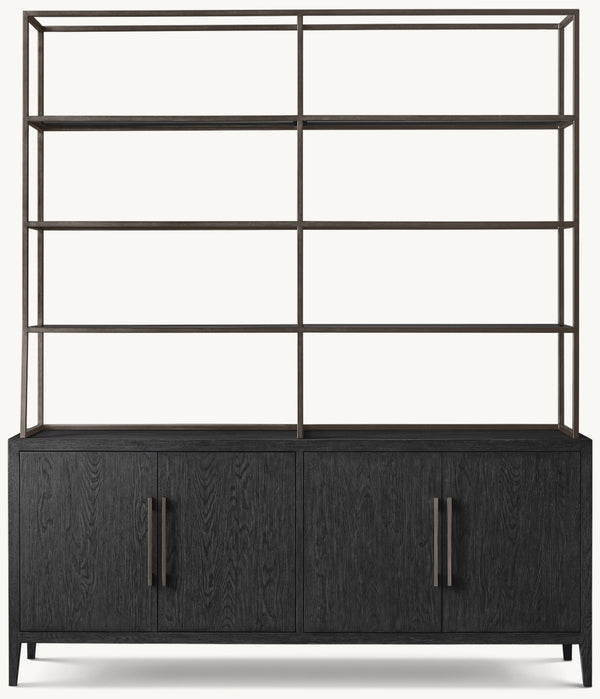 French Contemporary 4-door Open Sideboard & Hutch