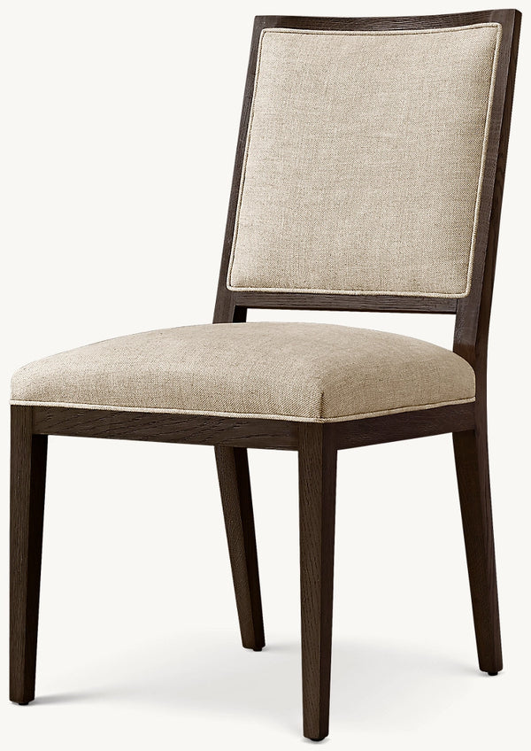 French Contemporary Square Fabric Dining Side Chair