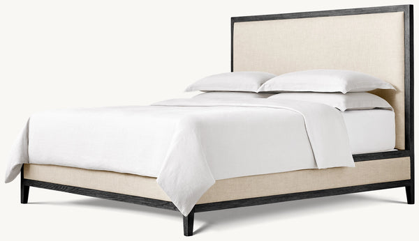 French Contemporary Fabric Panel Bed
