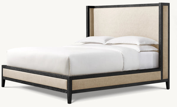 French Contemporary Fabric Shelter Bed