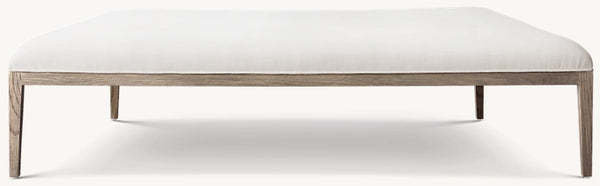 French Contemporary Fabric Square Coffee Ottoman