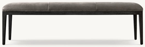 French Contemporary Leather End-of-Bed Bench