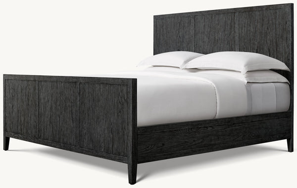 French Contemporary Panel Bed with Footboard