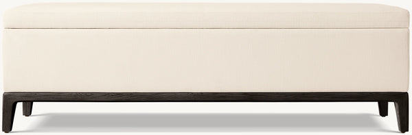 Gael Oak Fabric End-of-Bed Storage Bench
