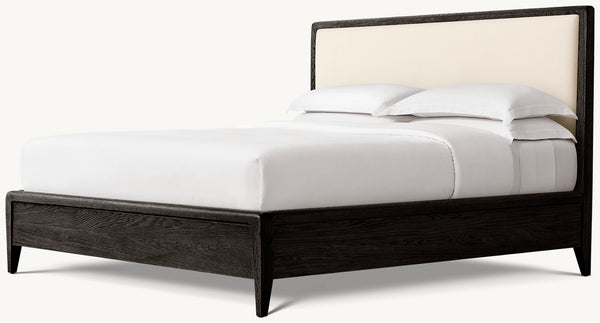 Gael Oak Fabric Panel Bed