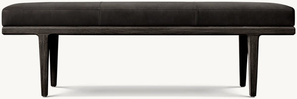 Gael Oak Leather End-of-Bed Bench