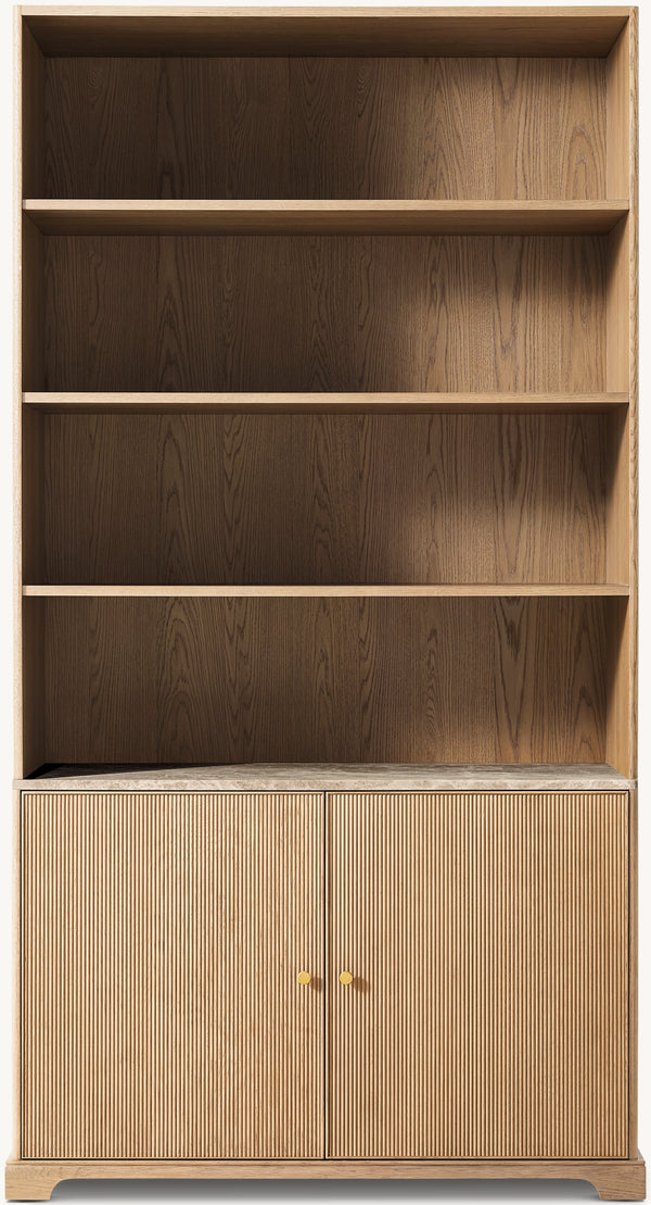 Genevieve Stone Reeded Sideboard & Hutch