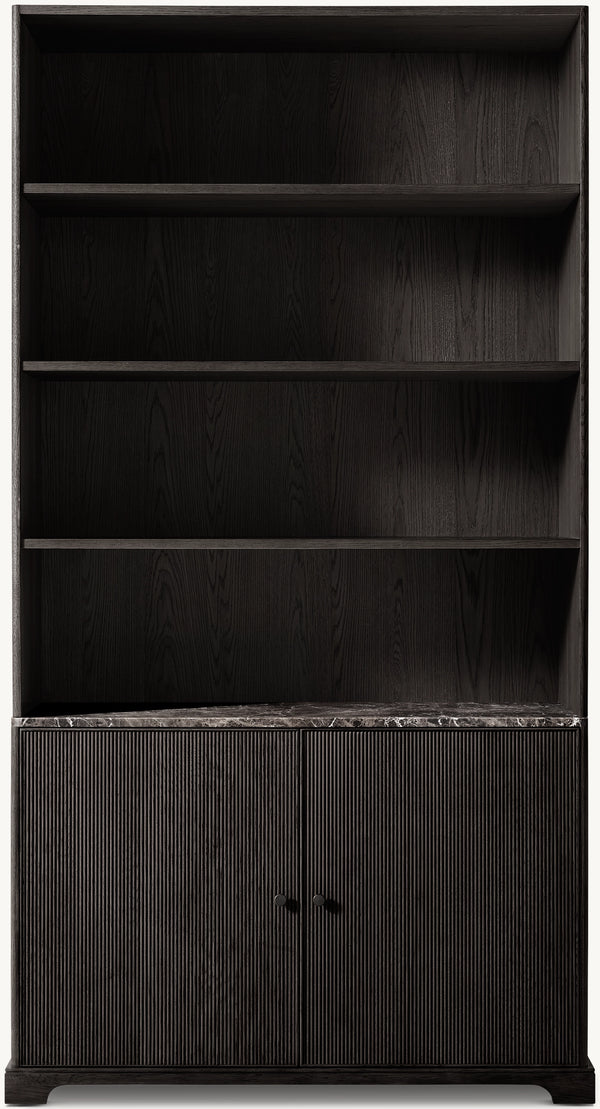 Genevieve Stone Reeded Sideboard & Hutch