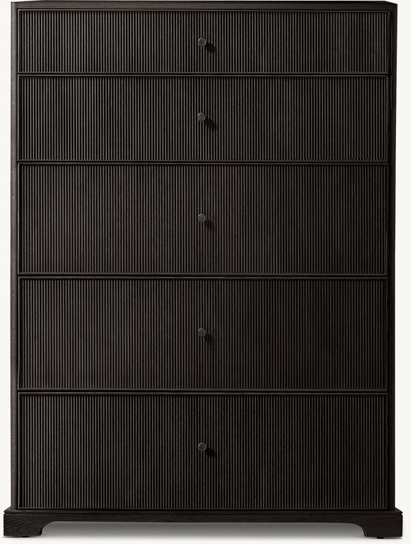 Genevieve Reeded 5-Drawer Narrow Dresser