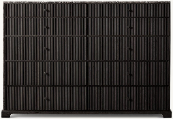 Genevieve Stone Reeded 10-Drawer Dresser
