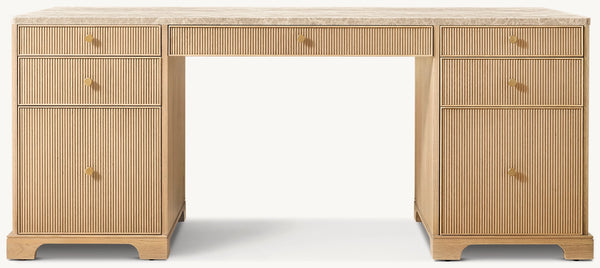 Genevieve Stone Reeded Storage Desk
