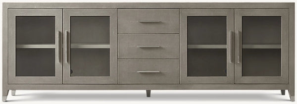 Graydon Shagreen Glass 4-Door Sideboard With Drawers