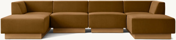 Harvey Probber Cubo Raked Modular 6-Piece U-Chaise Sectional