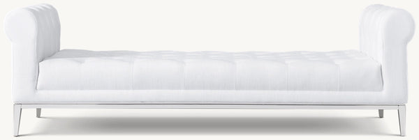 Italia Chesterfield Bench with Tufted Seat - Metal Base