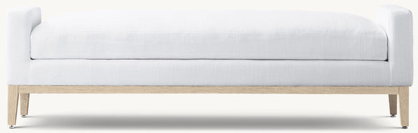 Italia Fabric End-of-Bed Bench - Oak Base