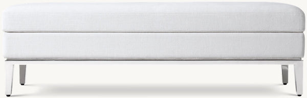 Italia Fabric End-of-Bed Storage Bench - Metal Base