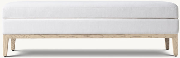 Italia Fabric End-of-Bed Storage Bench - Oak Base