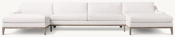 Italia Slope Arm Customizable Sectional - Oak Base