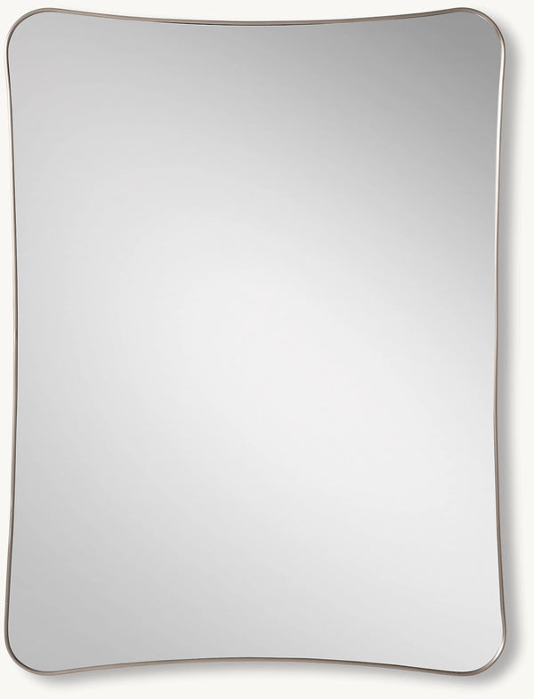 Italian Midcentury Metal Contoured Mirror
