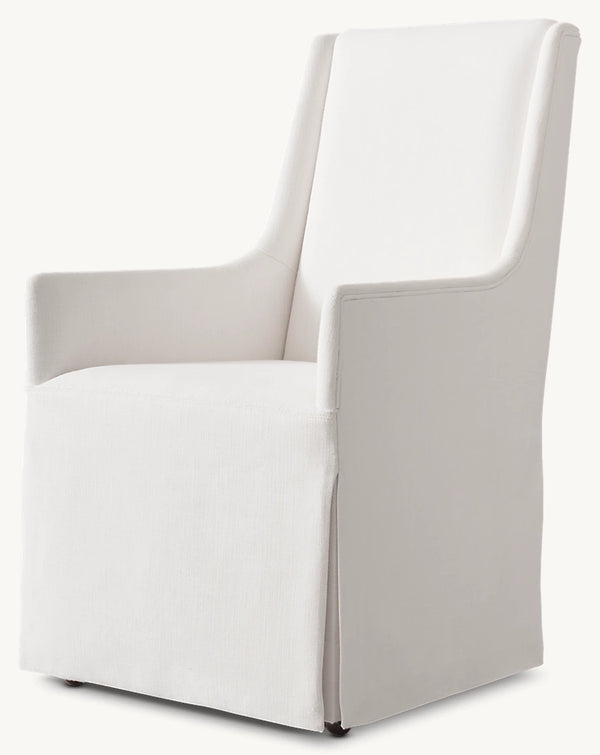 Leigh Skirted Fabric Dining Armchair