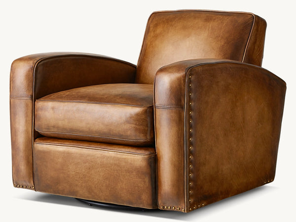 Library Leather Swivel Chair
