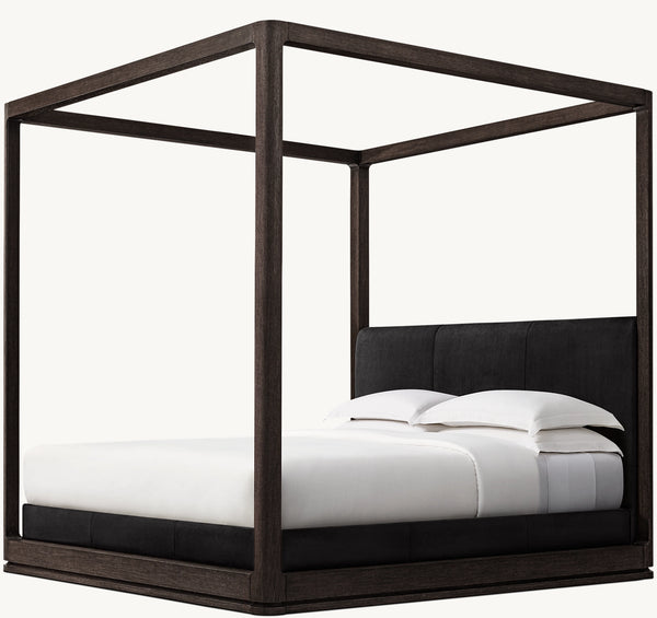 Ligné Leather Canopy Bed